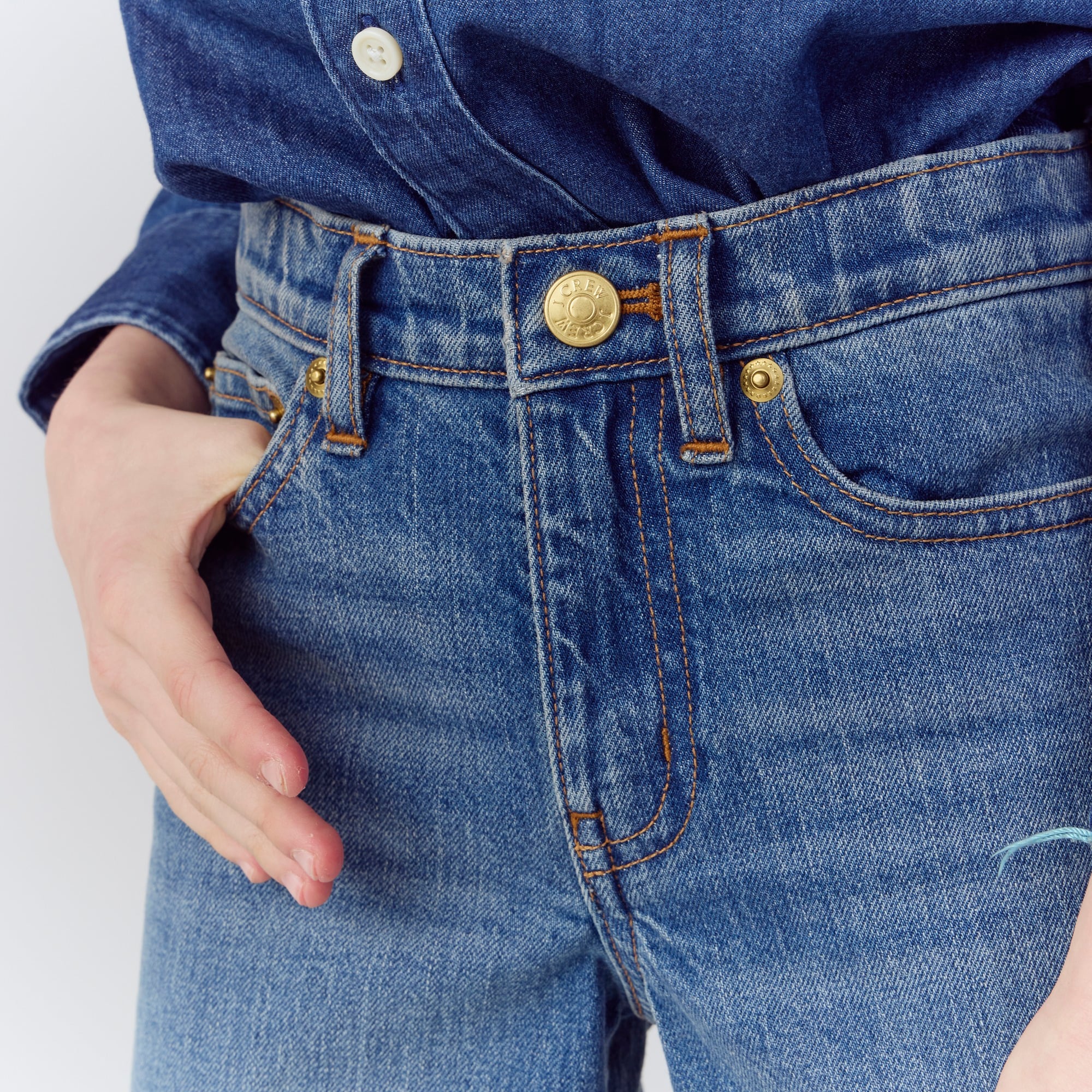 Girls' slim wide-leg jean in Hayworth wash