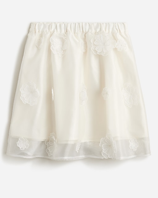  Girls' floral appliqu&eacute; skirt in organza