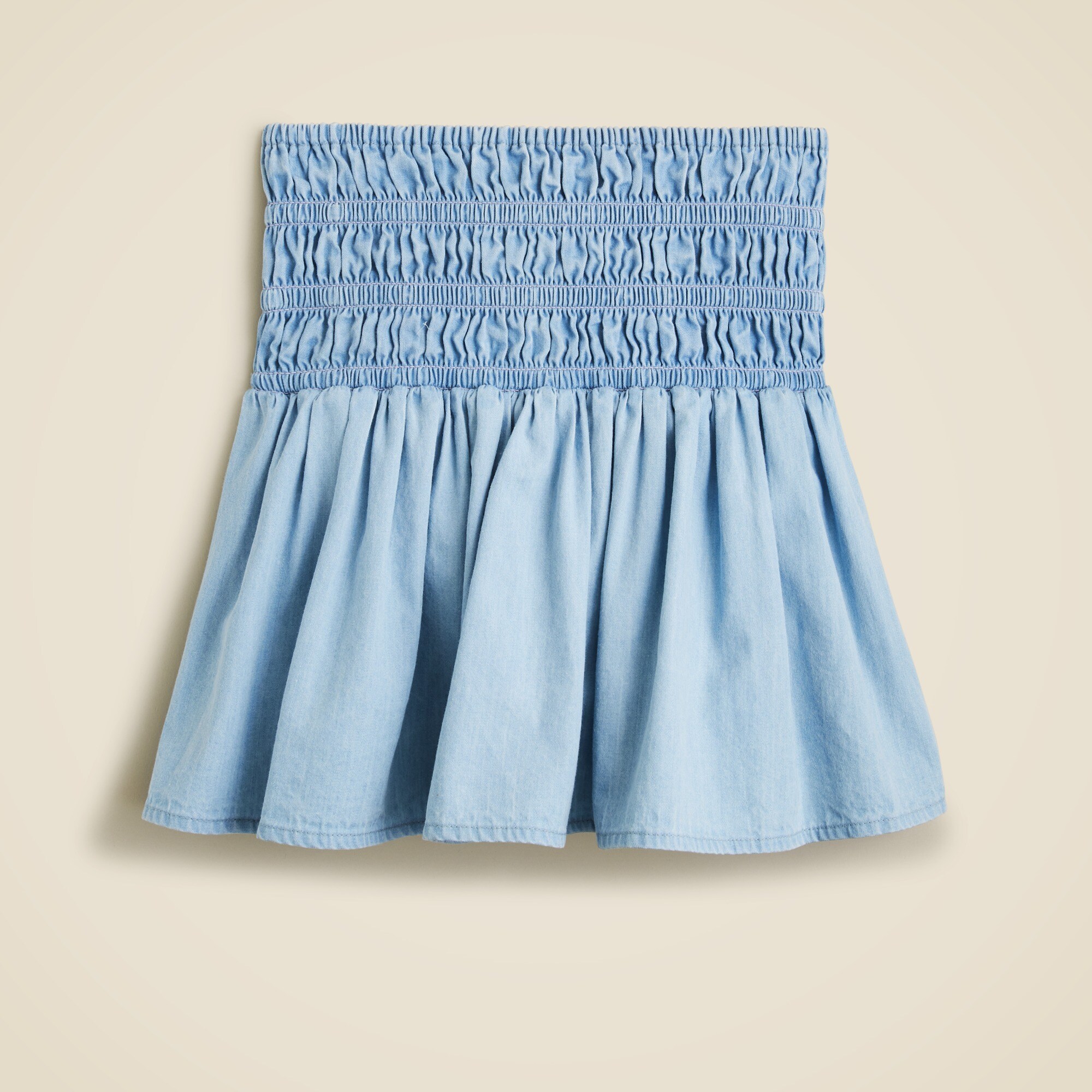Girls' Smocked Chambray Skirt For Girls | J.Crew