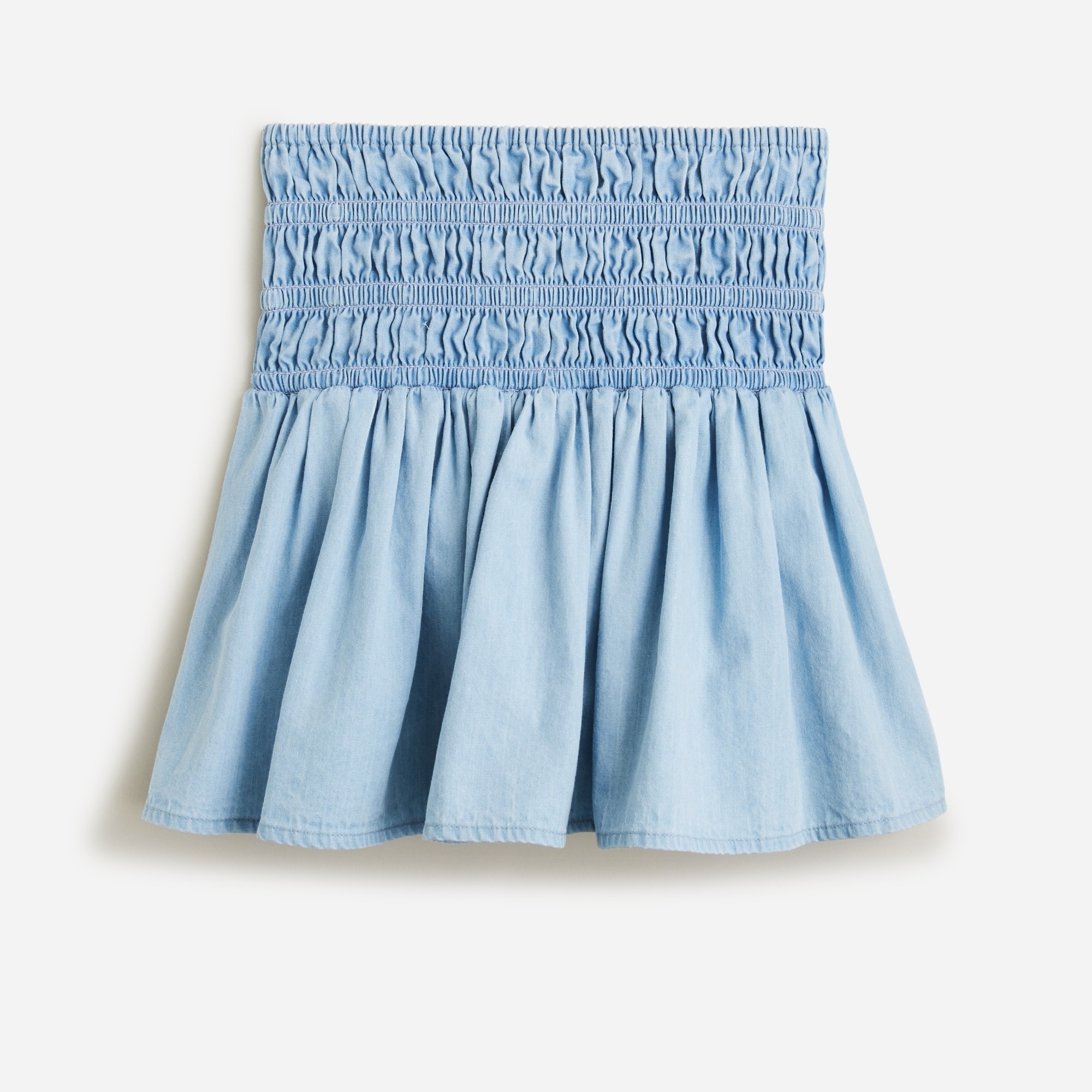  Girls' smocked chambray skirt