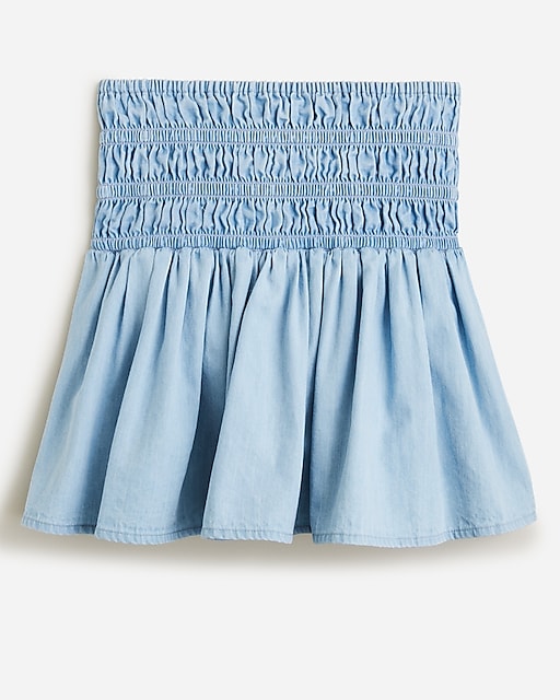  Girls' smocked chambray skirt