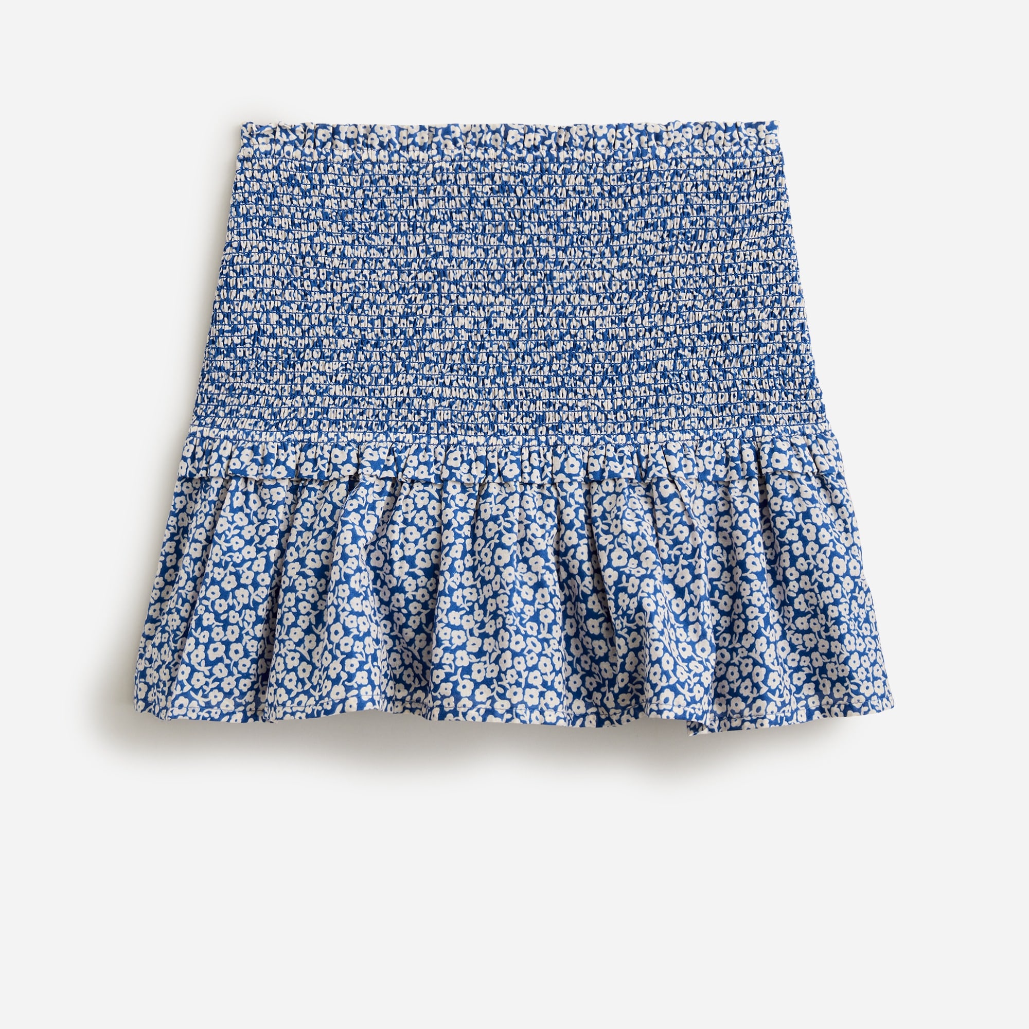  Girls' smocked skirt in floral cotton voile