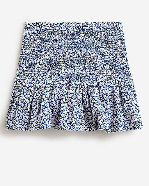  Girls' smocked skirt in floral cotton voile
