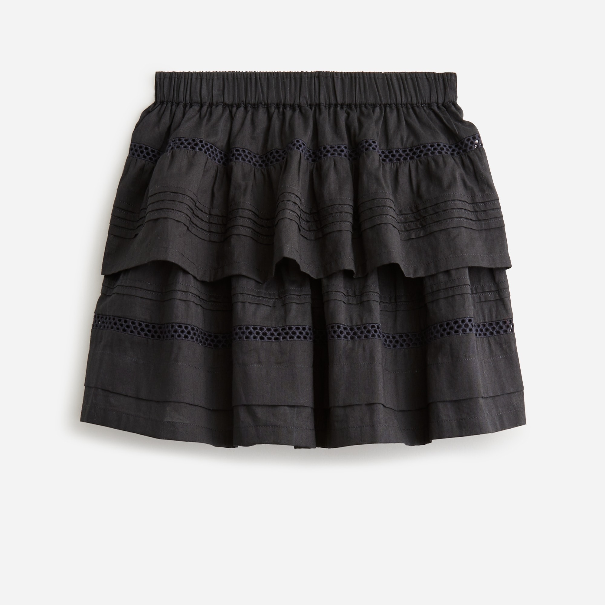  Girls' eyelet tiered skirt in cotton voile