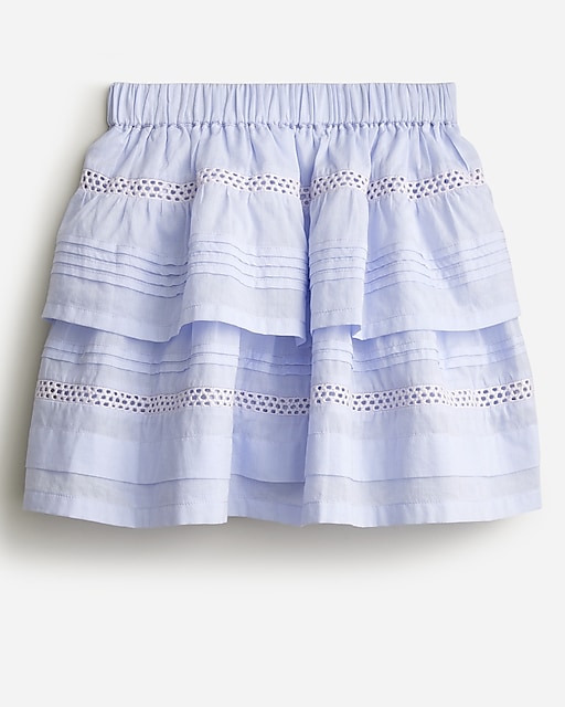 girls Girls' eyelet tiered skirt in cotton voile