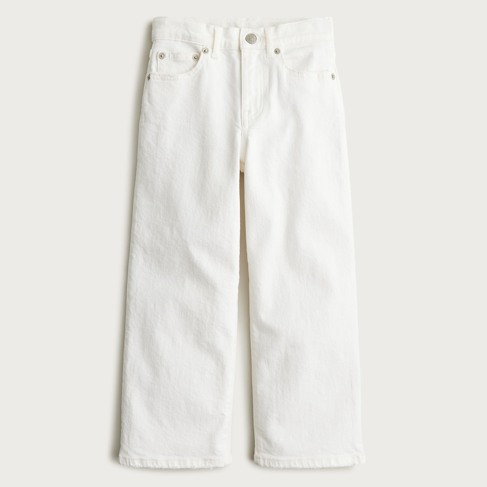 Girls' slim wide-leg jean in white