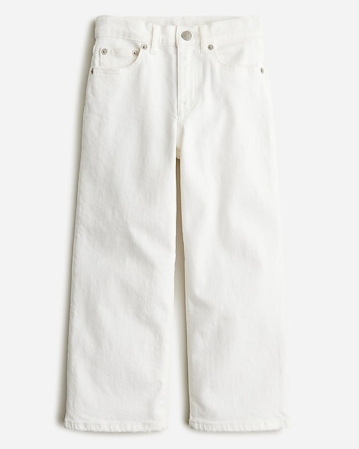  Girls' slim wide-leg jean in white