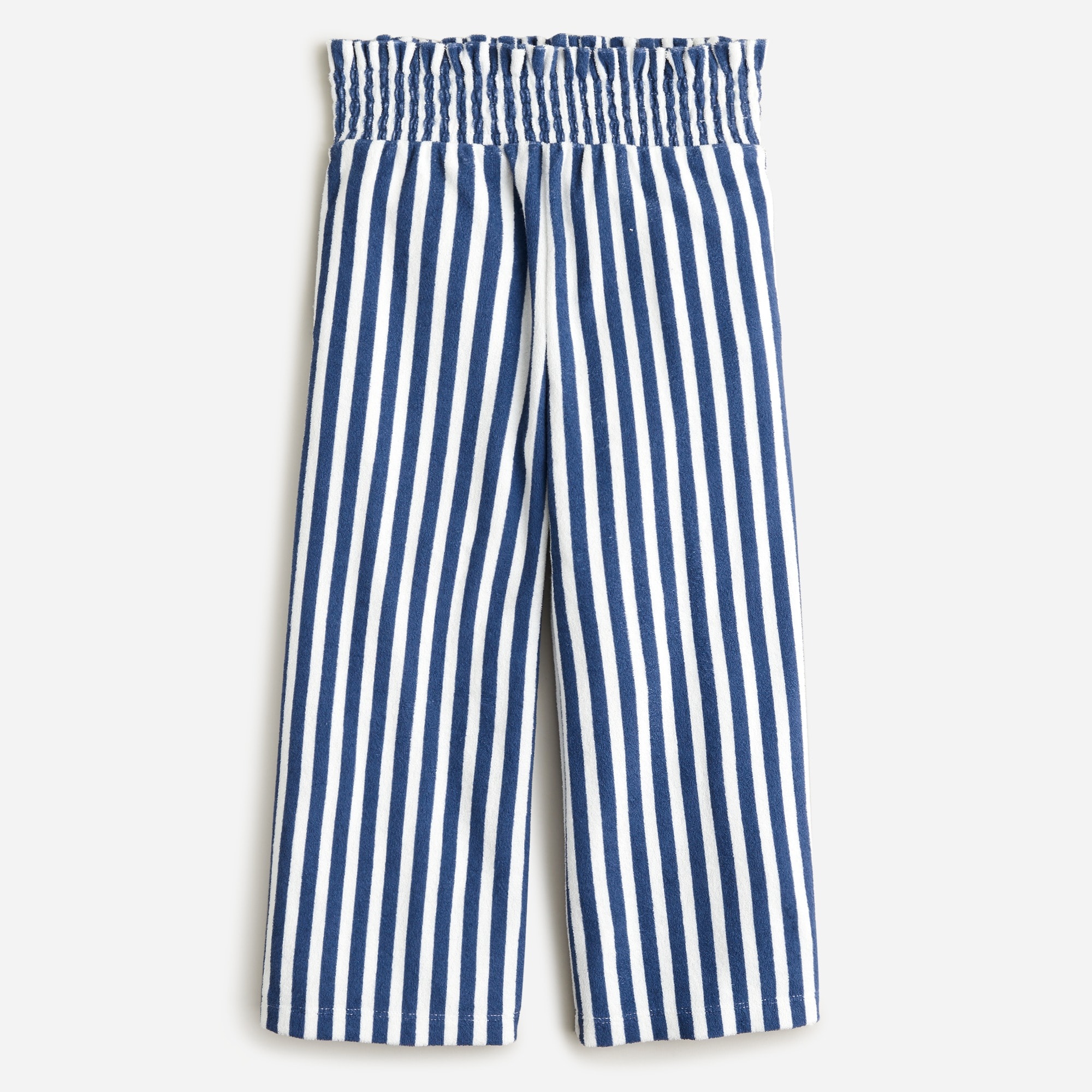  Girls' wide-leg pant in striped towel terry