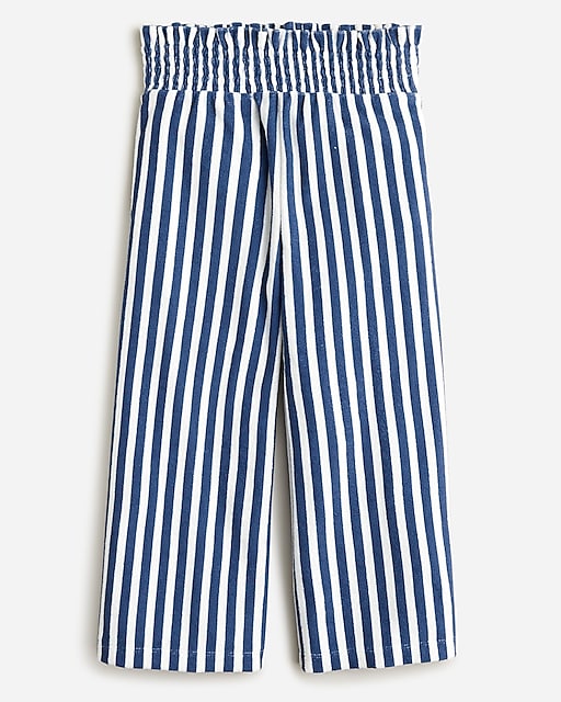  Girls' wide-leg pant in striped towel terry