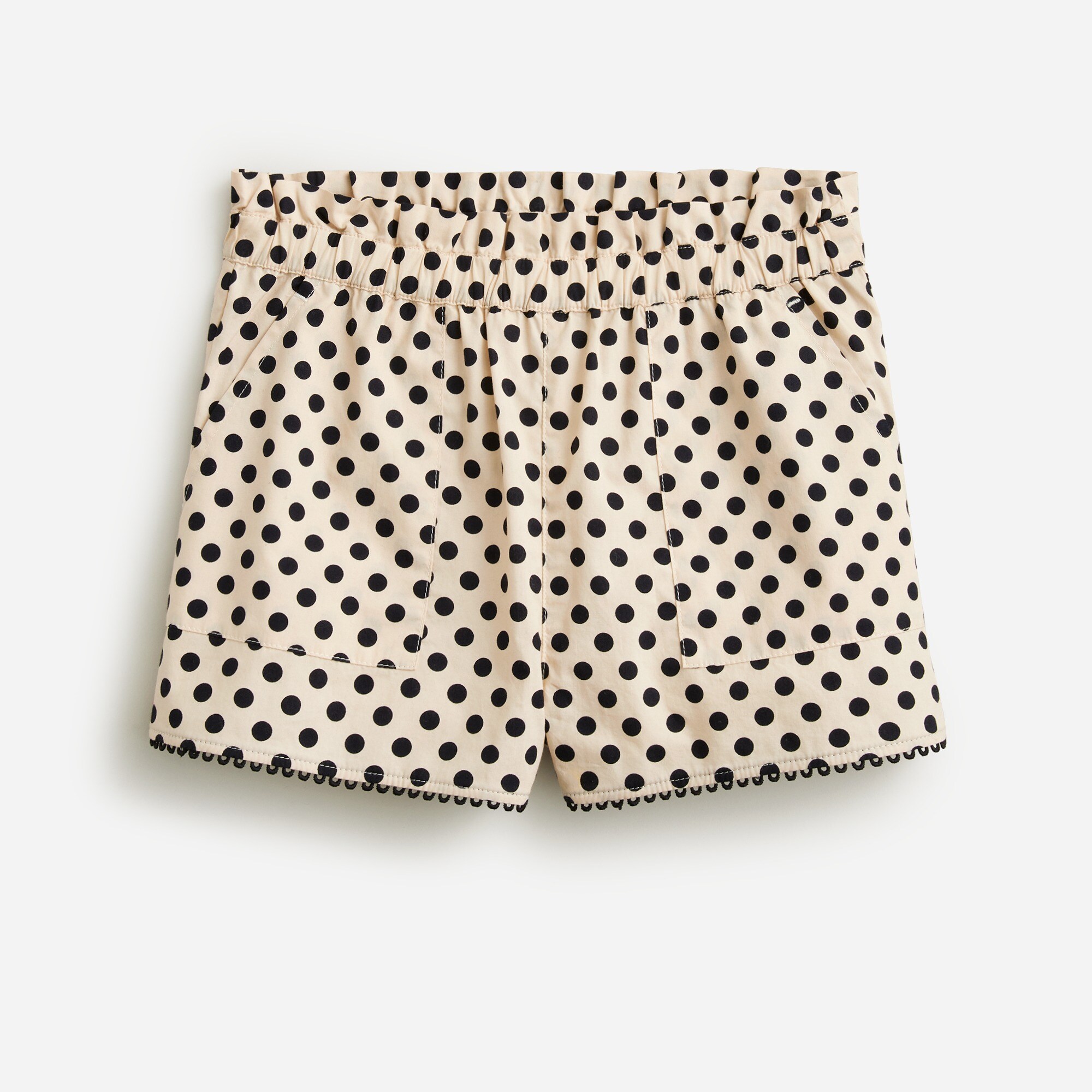  Girls' fresco short in cotton poplin dot