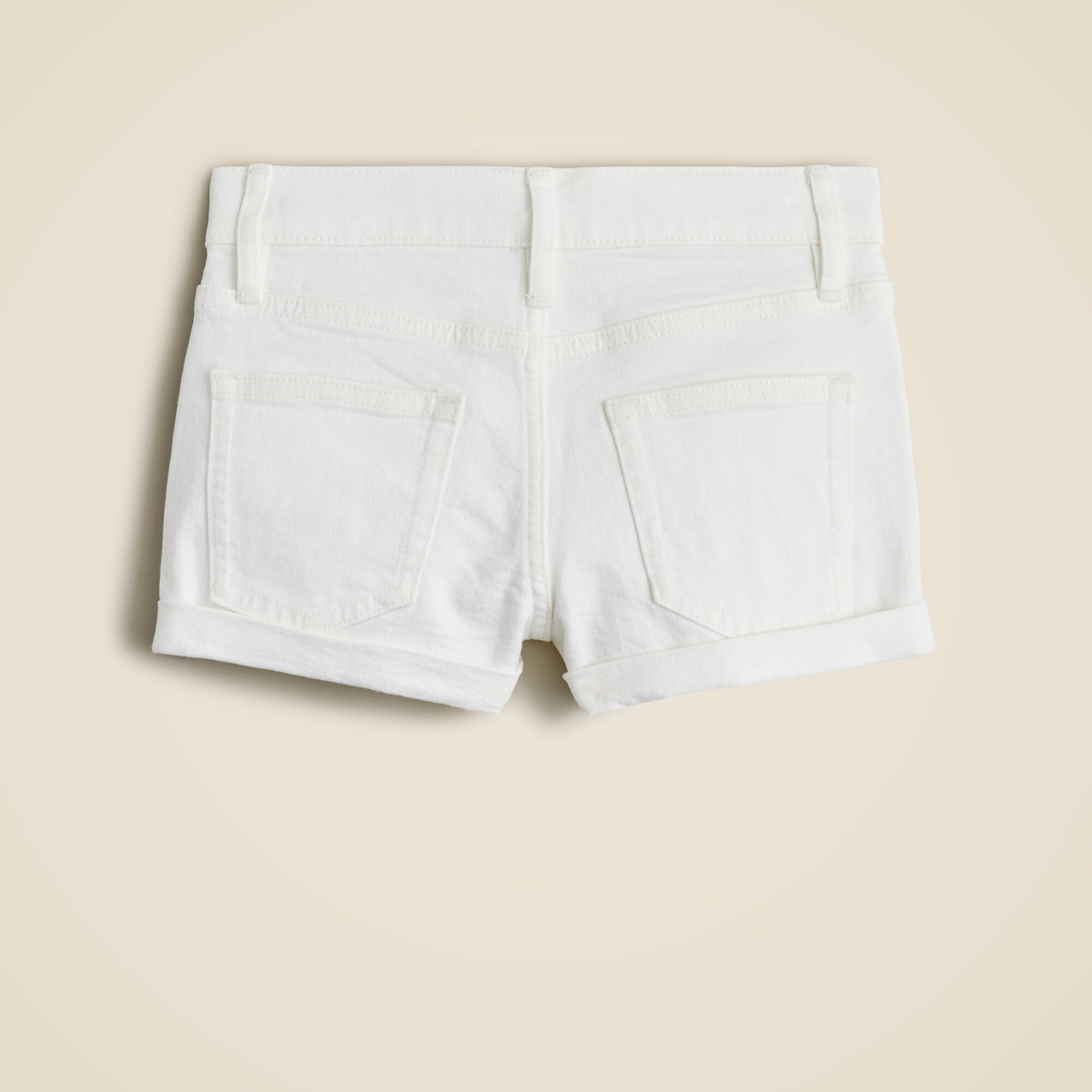 J.Crew Girls Cuffed Denim Short In White For Girls