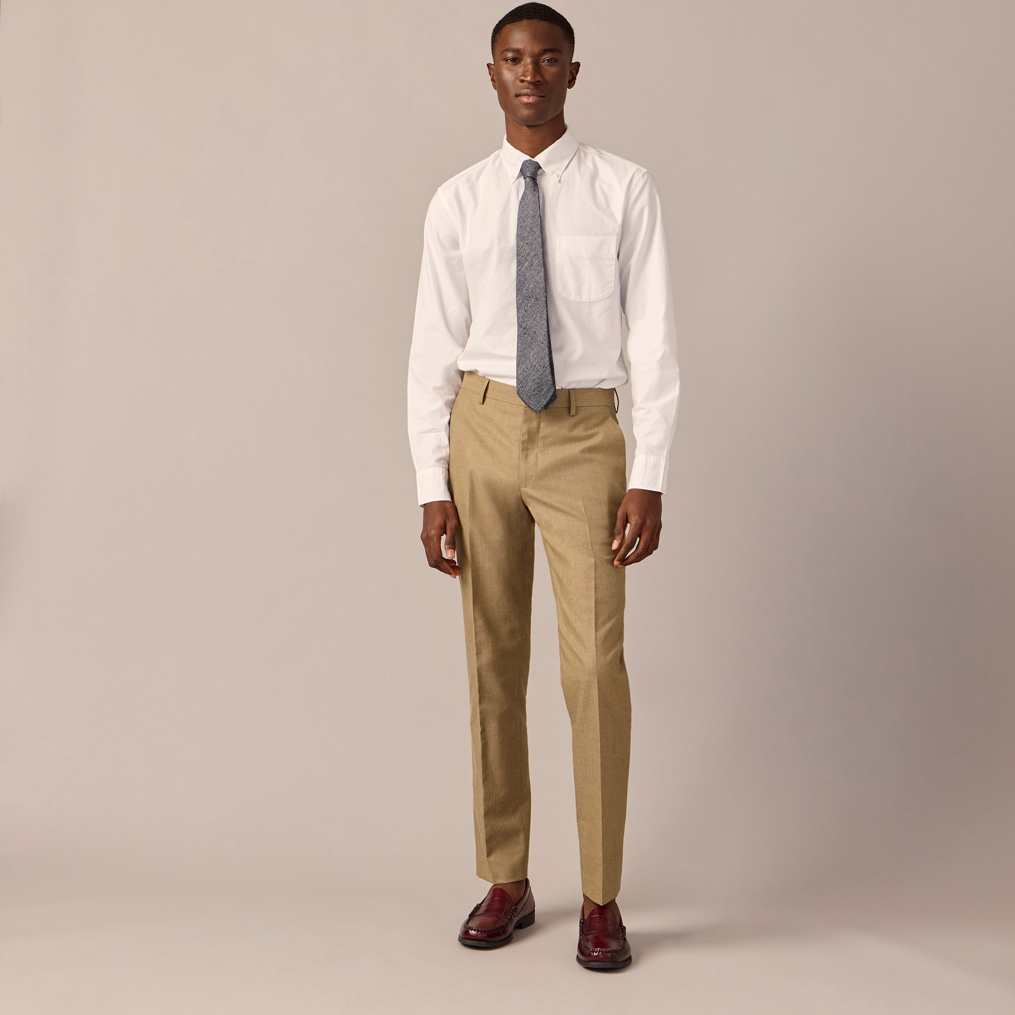 Ludlow Slim-fit suit pant in English cotton-wool blend