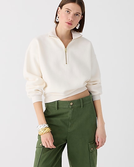 j.crew: heritage fleece half-zip sweatshirt for women