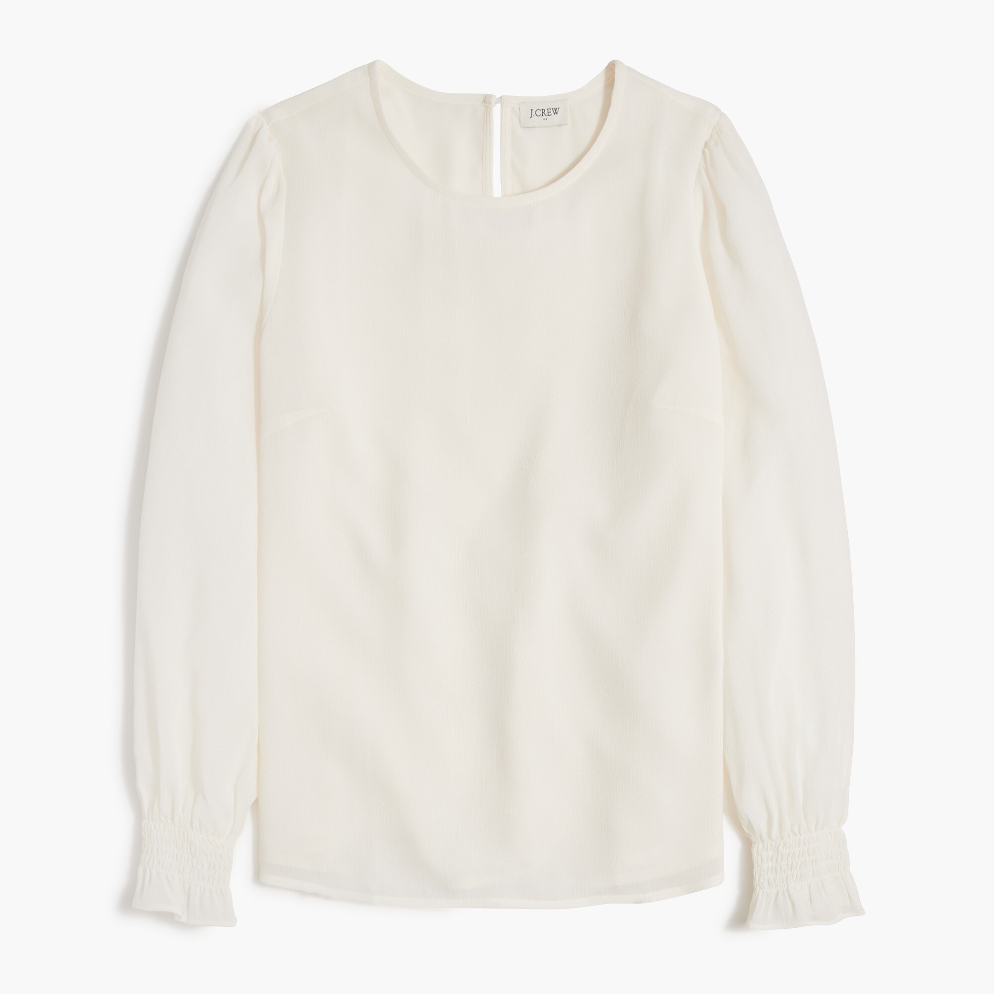 Long-sleeve top with smocked cuffs
