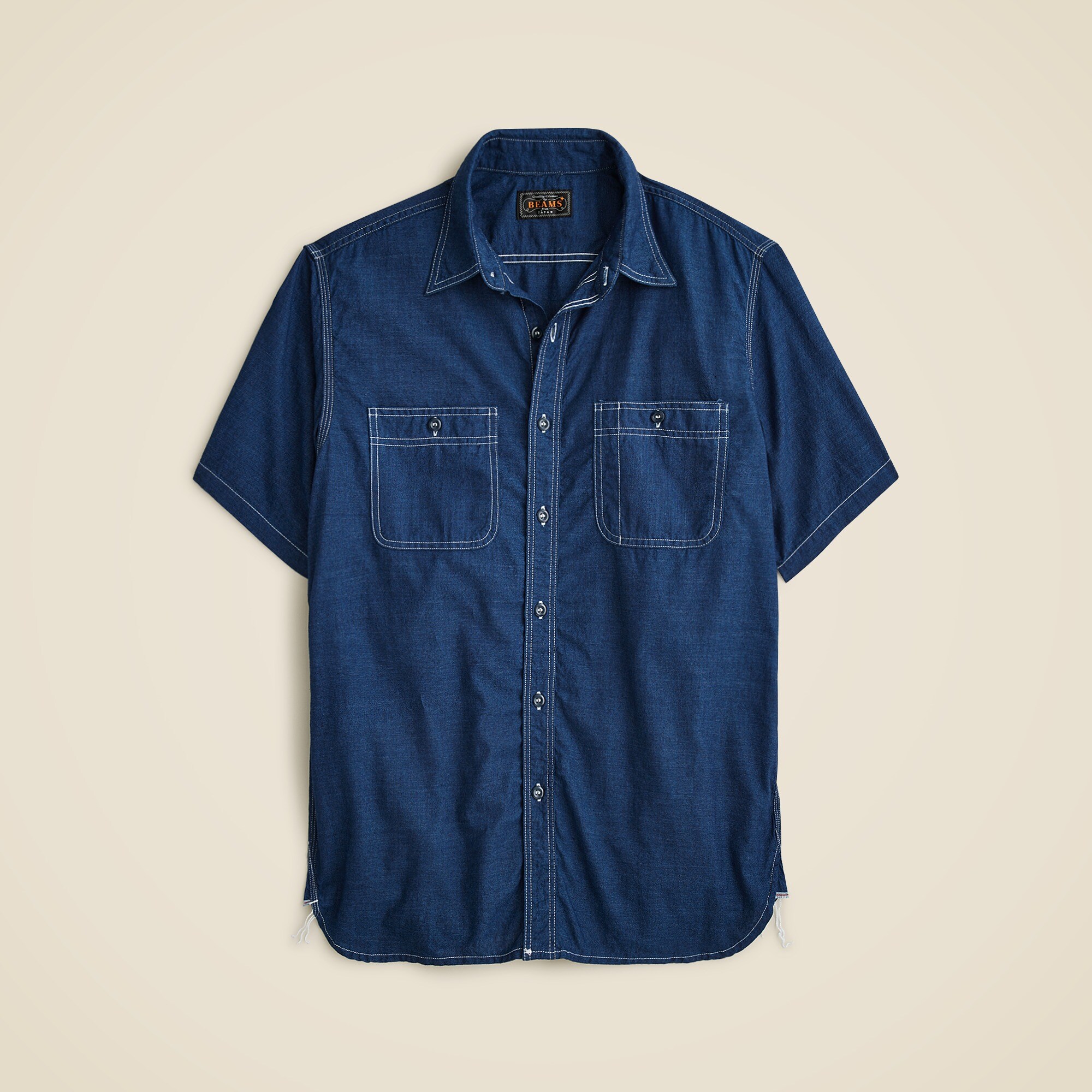BEAMS PLUS short-sleeve chambray workshirt