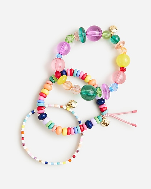 girls Girls' rainbow beaded bracelets three-pack