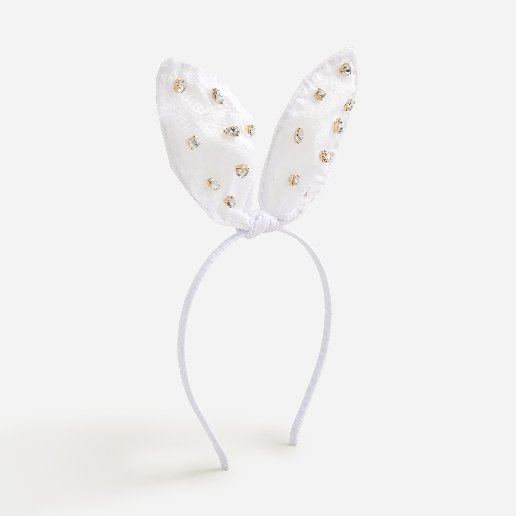  Girls' crystal bunny-ear headband