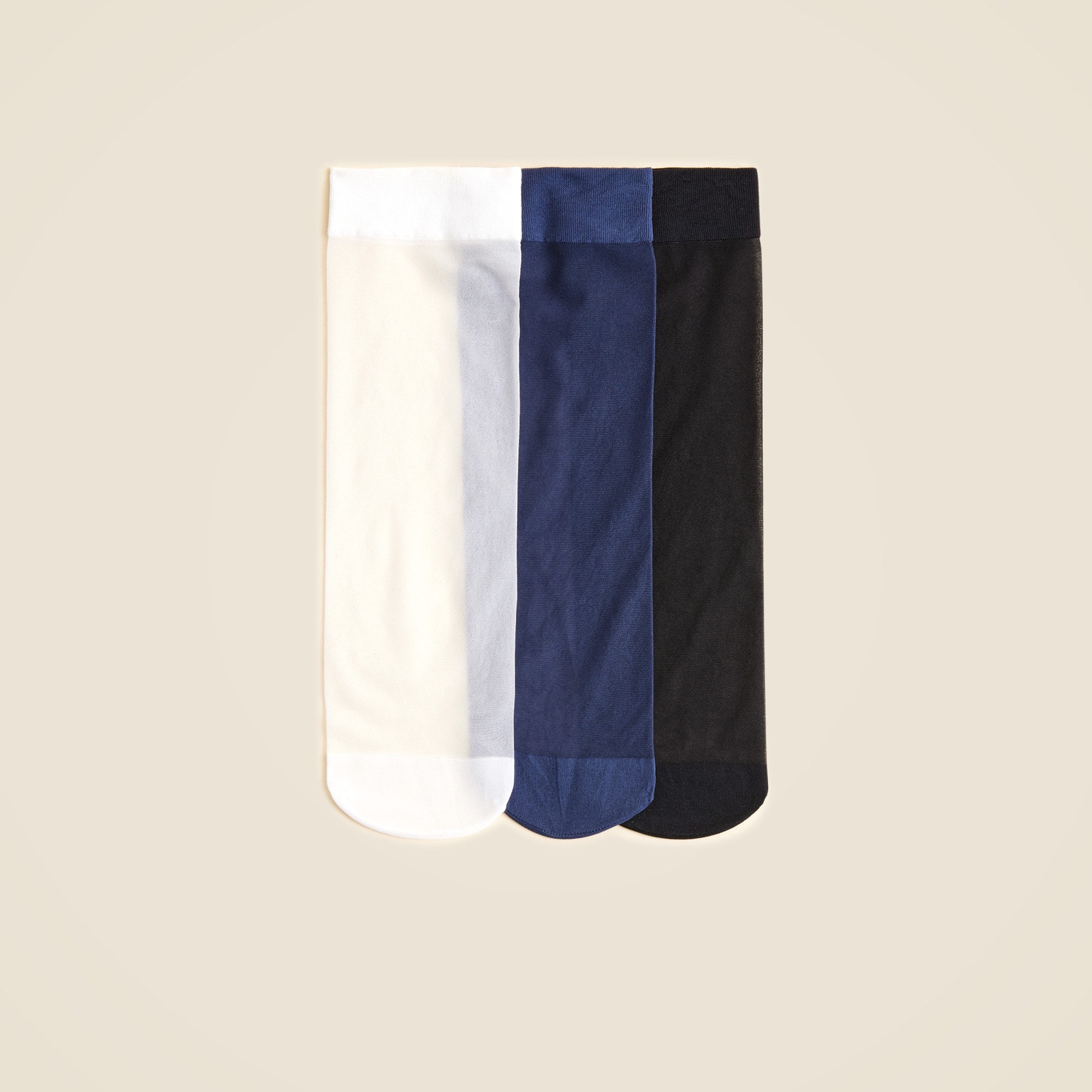 Sheer bootie socks three-pack