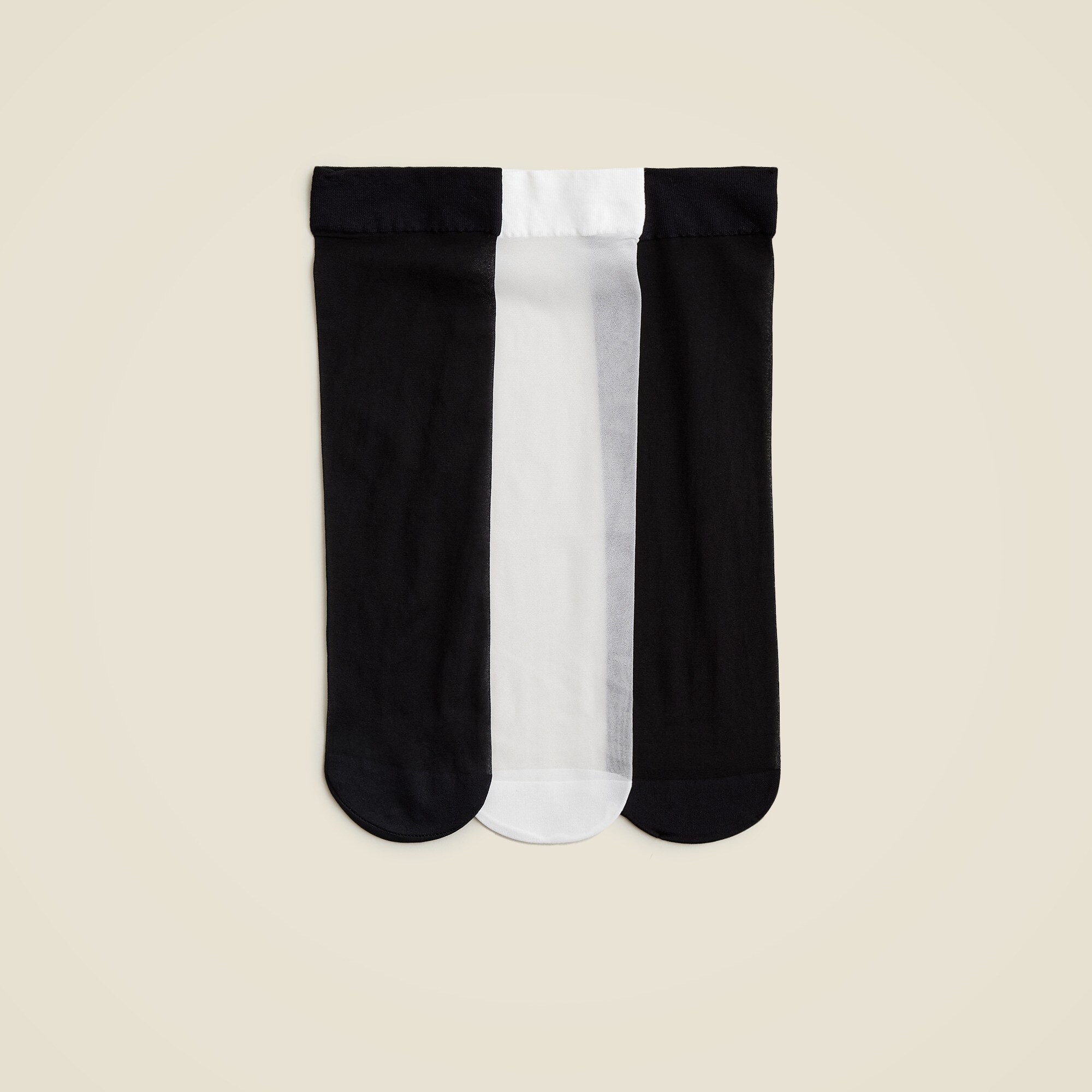 Sheer bootie socks three-pack