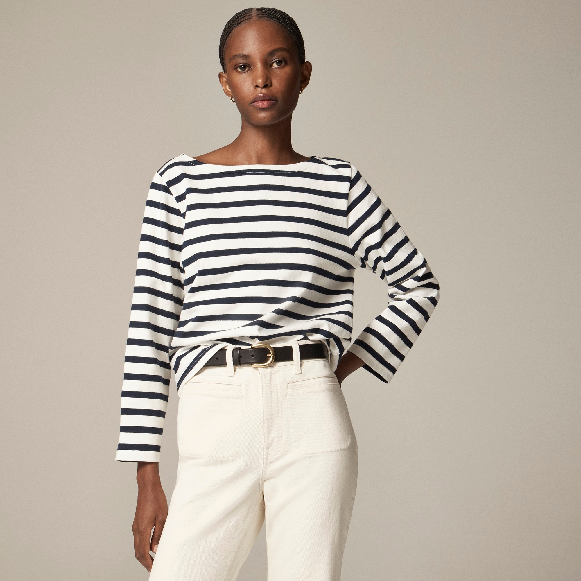  Classic mariner cloth boatneck T-shirt in stripe