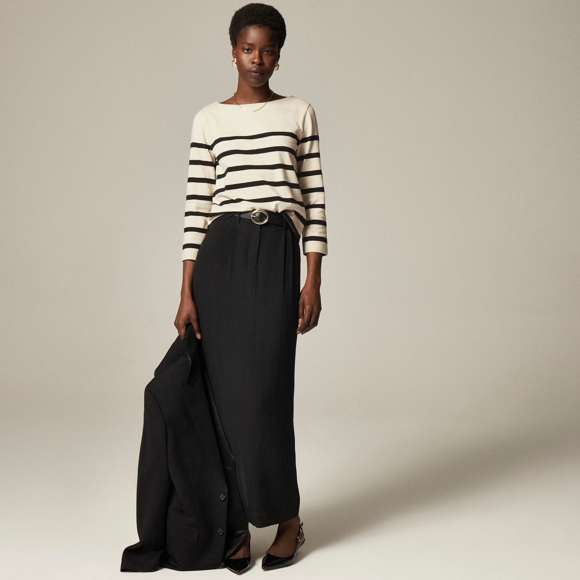 Classic mariner cloth boatneck T-shirt in stripe