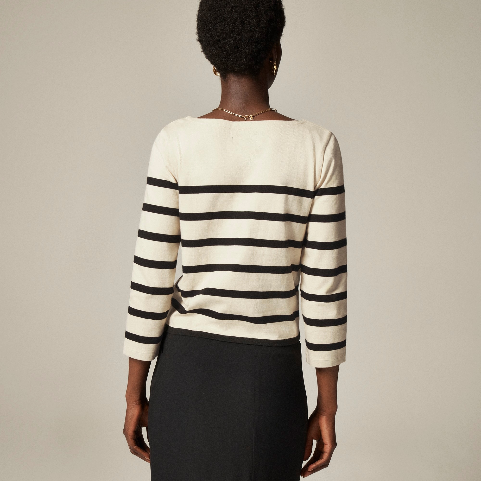 Classic mariner cloth boatneck T-shirt in stripe