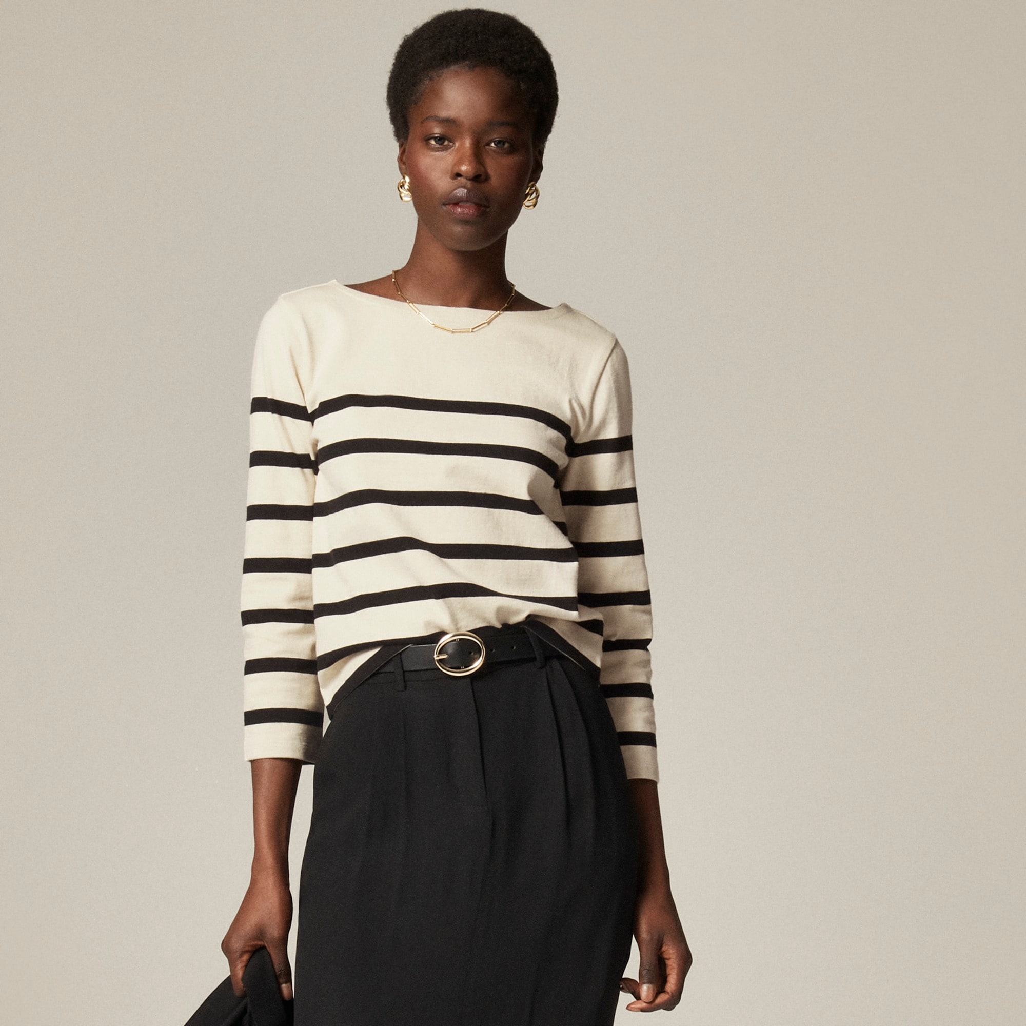 Classic mariner cloth boatneck T-shirt in stripe