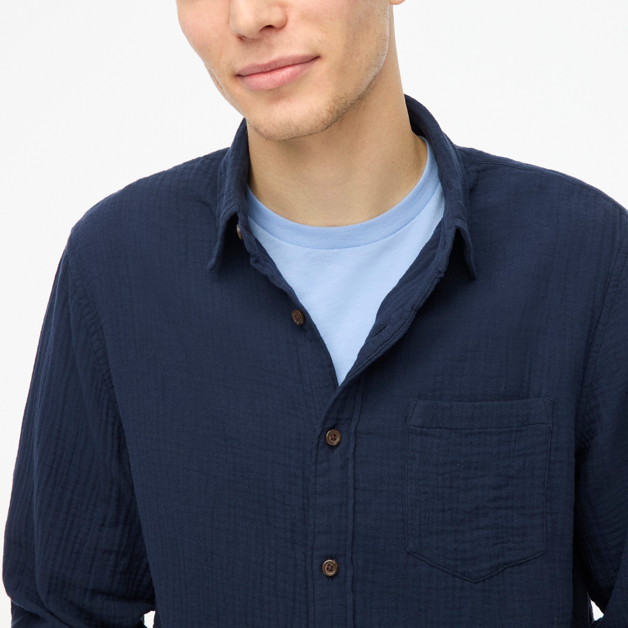 Gauze button-up shirt