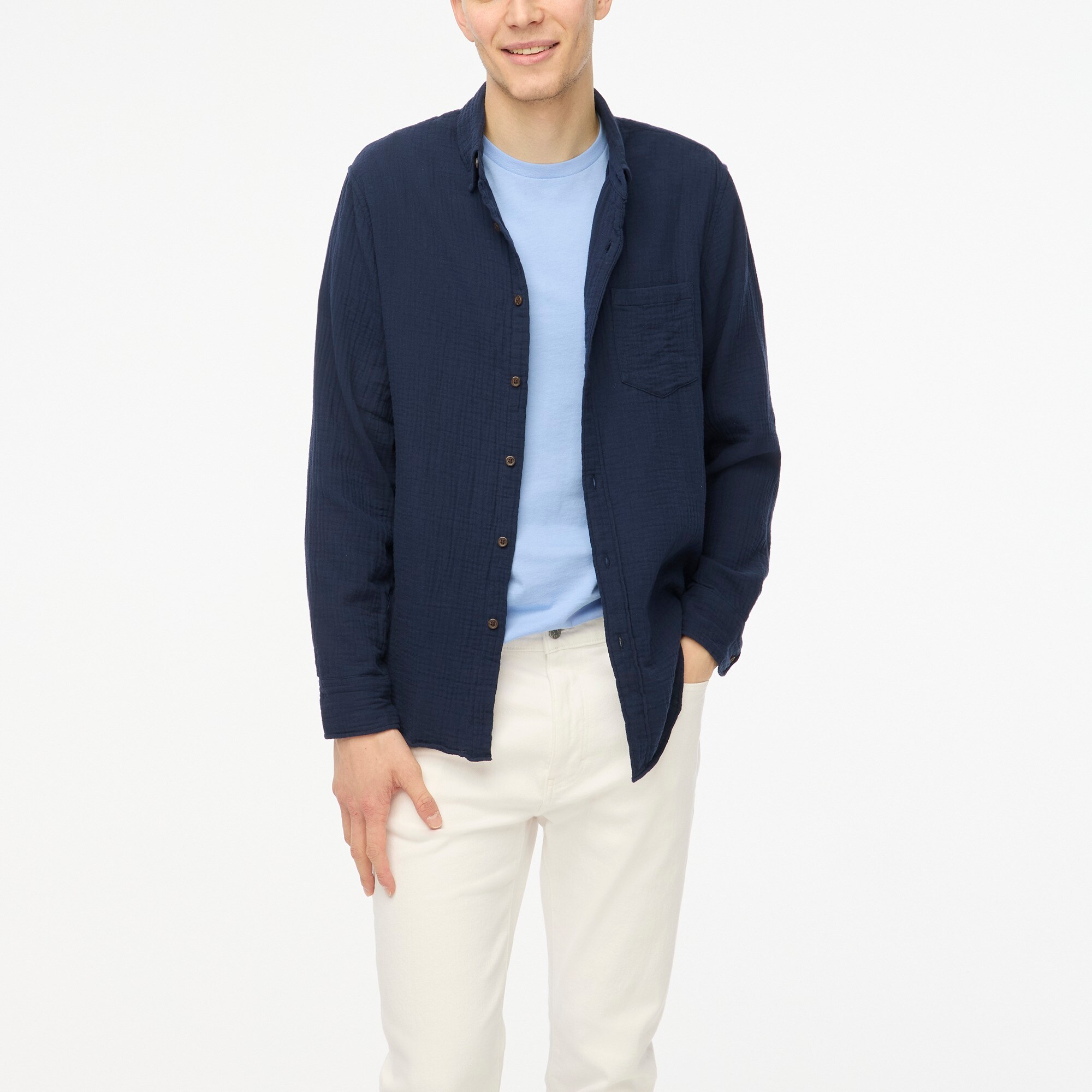 Gauze button-up shirt