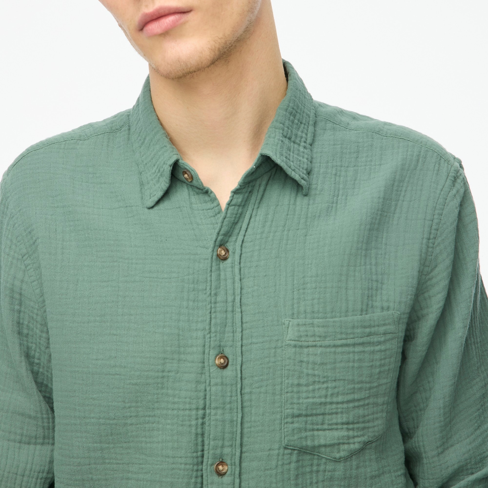 Gauze button-up shirt