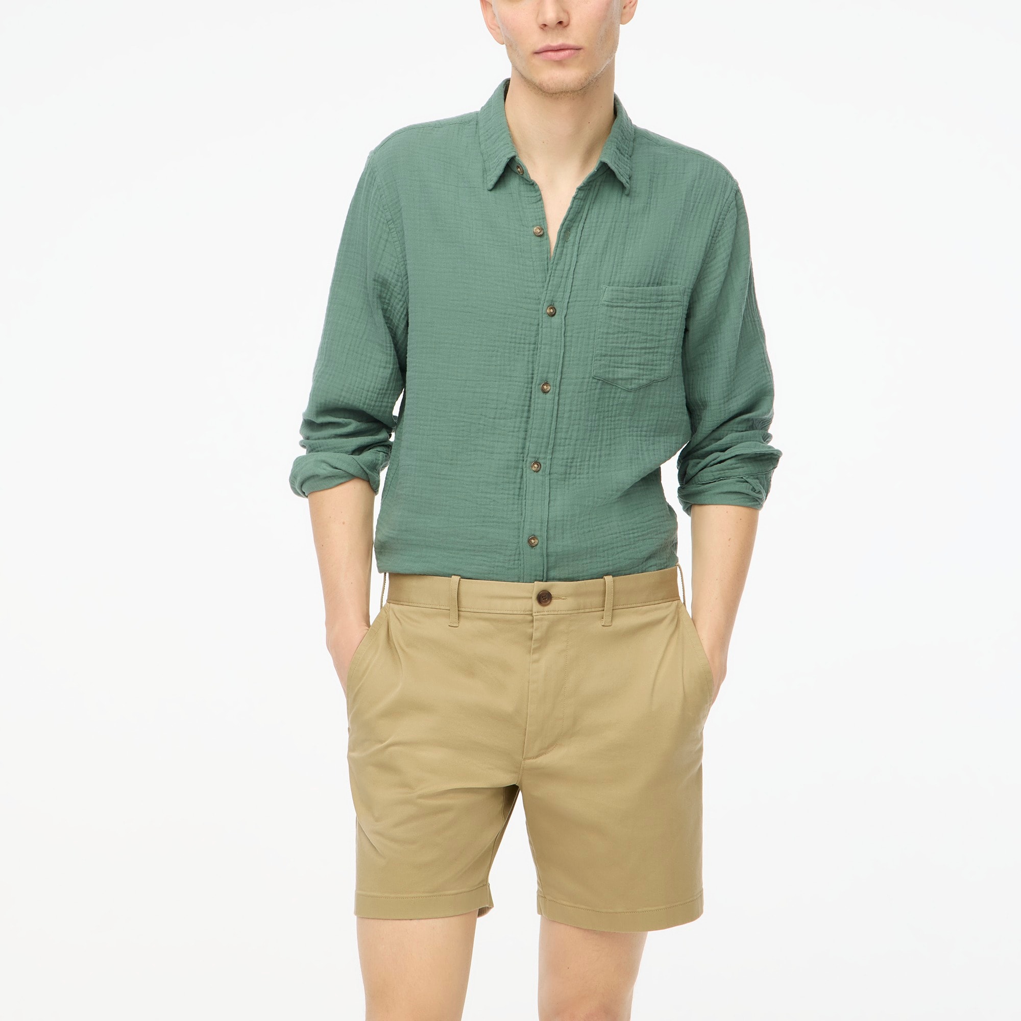 Gauze button-up shirt