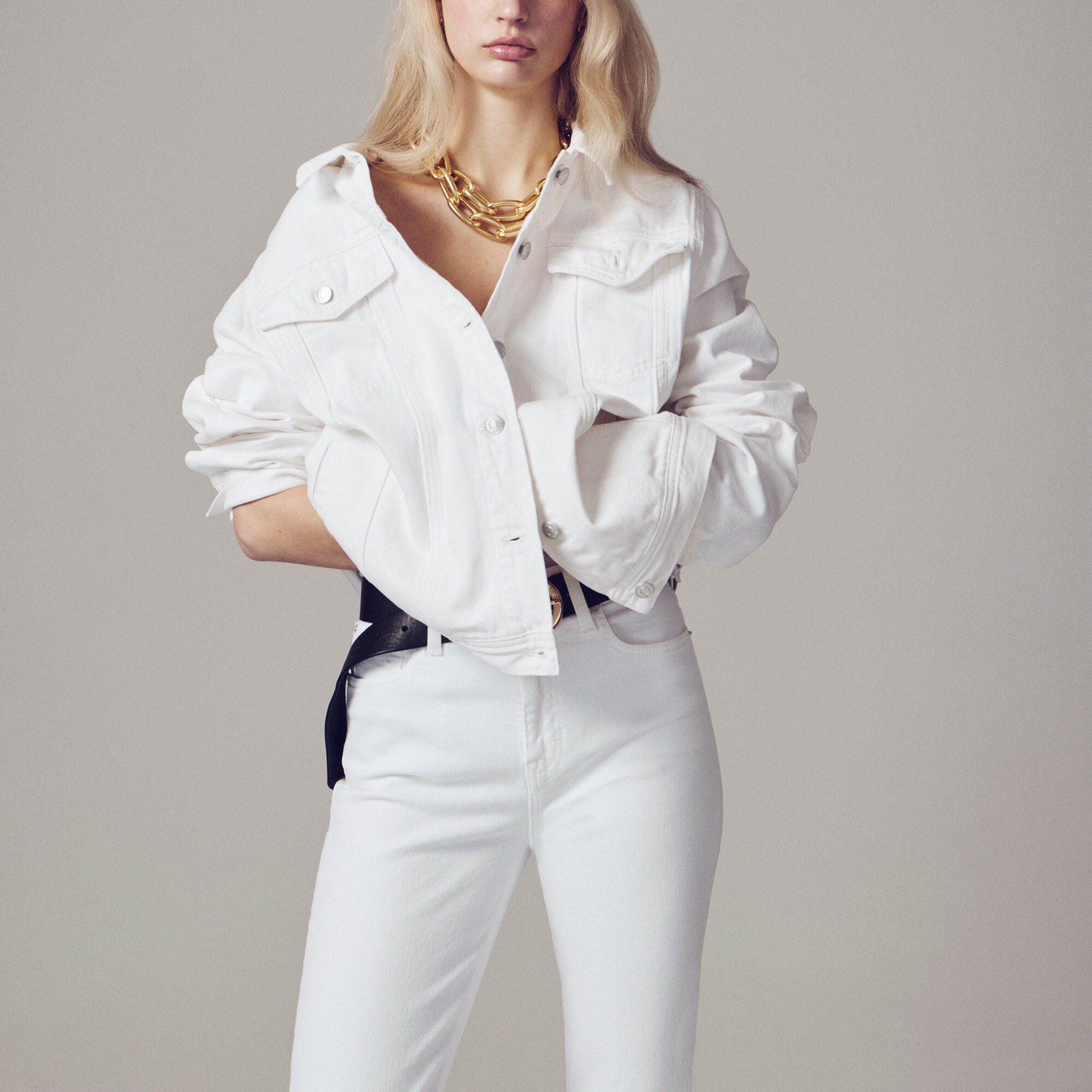 J.Crew New Classic Denim Jacket In White For Women