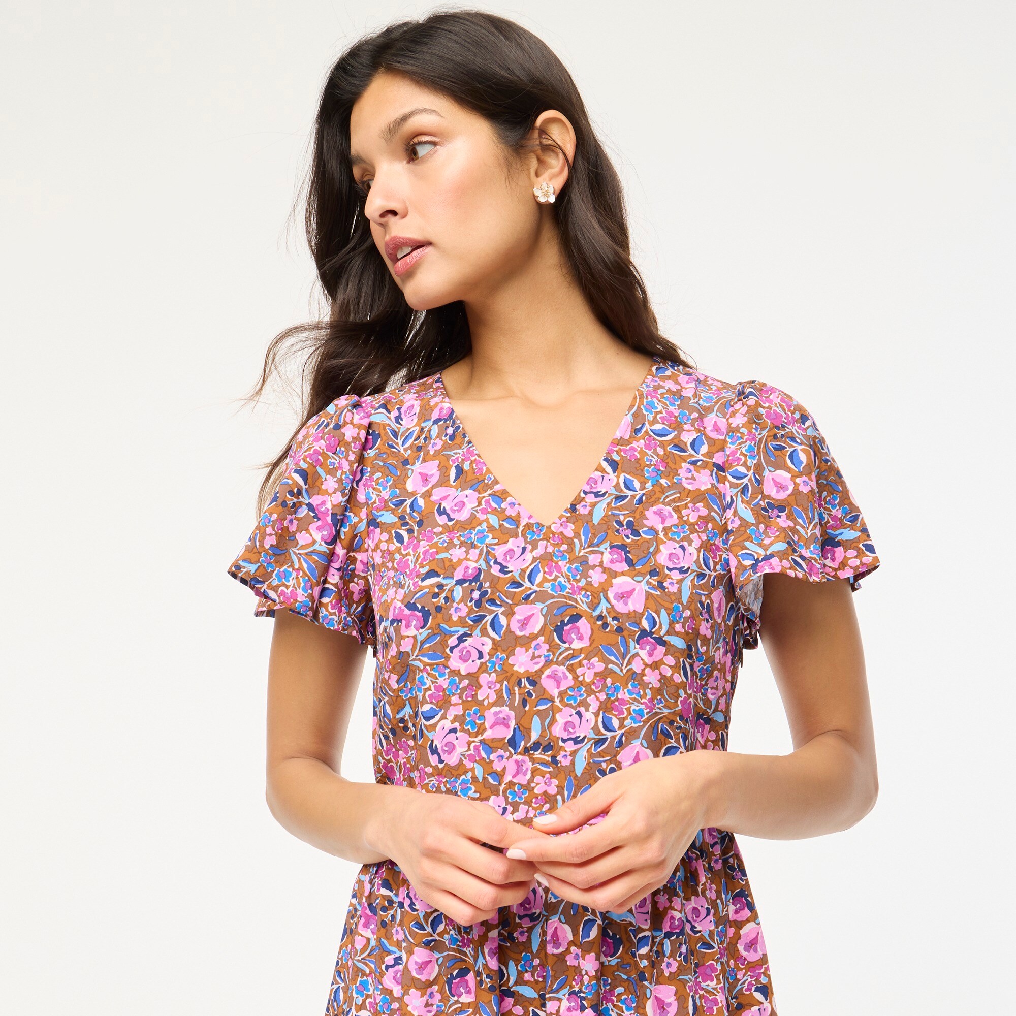 J.Crew Flutter-sleeve tiered midi dress | Hamilton Place