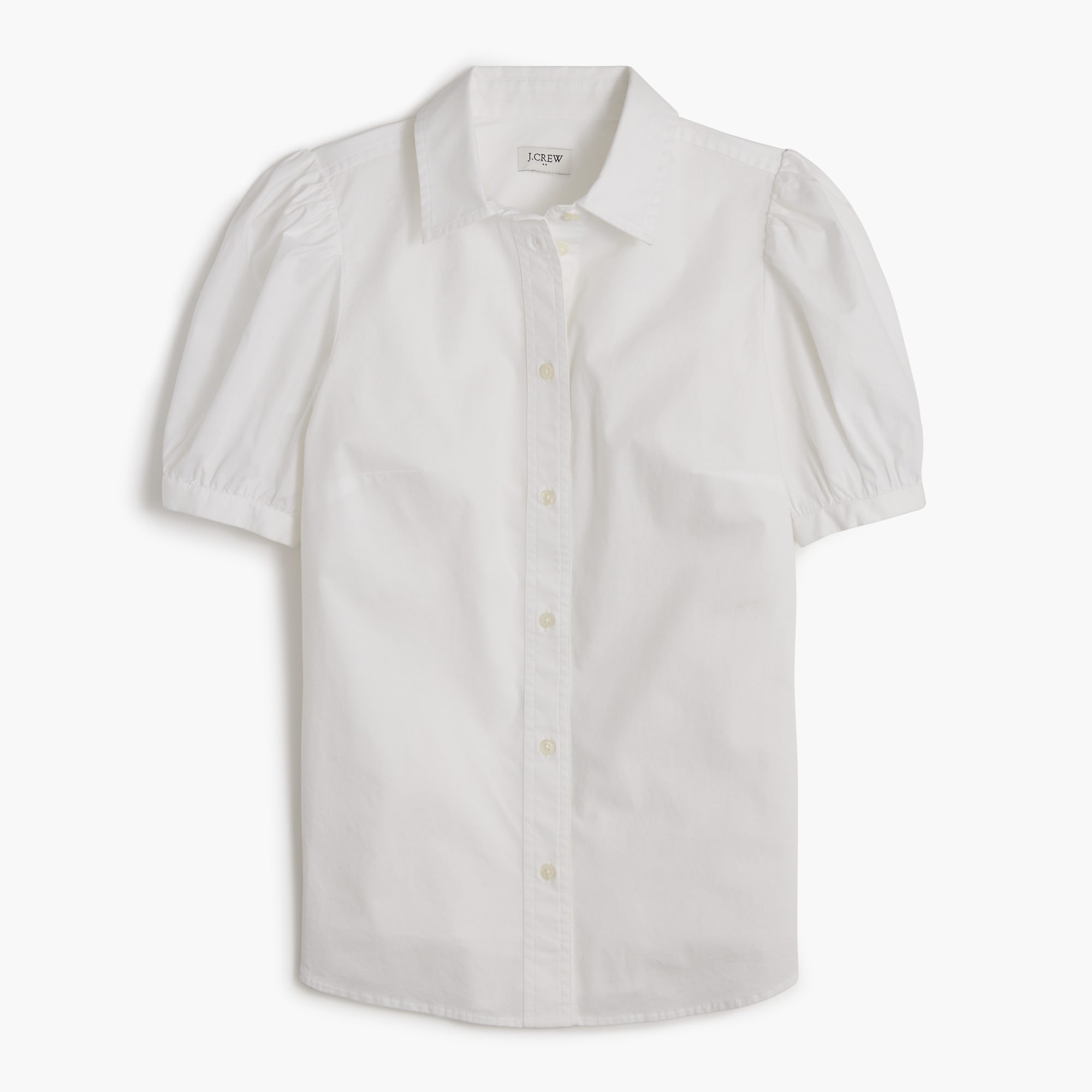  Puff-sleeve button-up