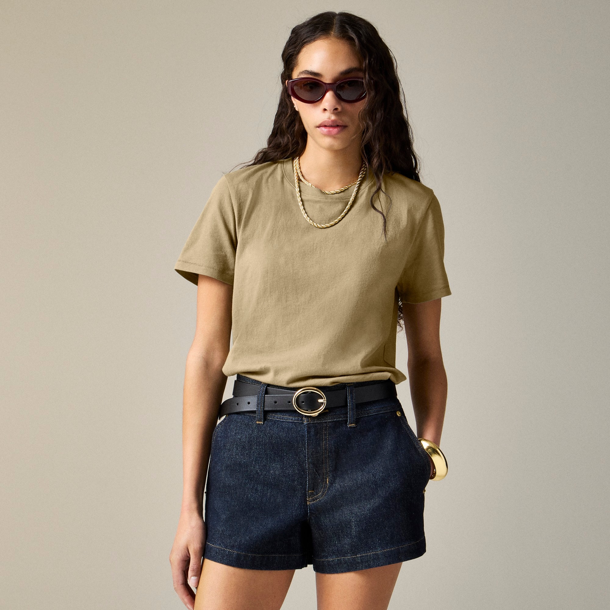 womens Vintage jersey classic-fit crewneck T-shirt