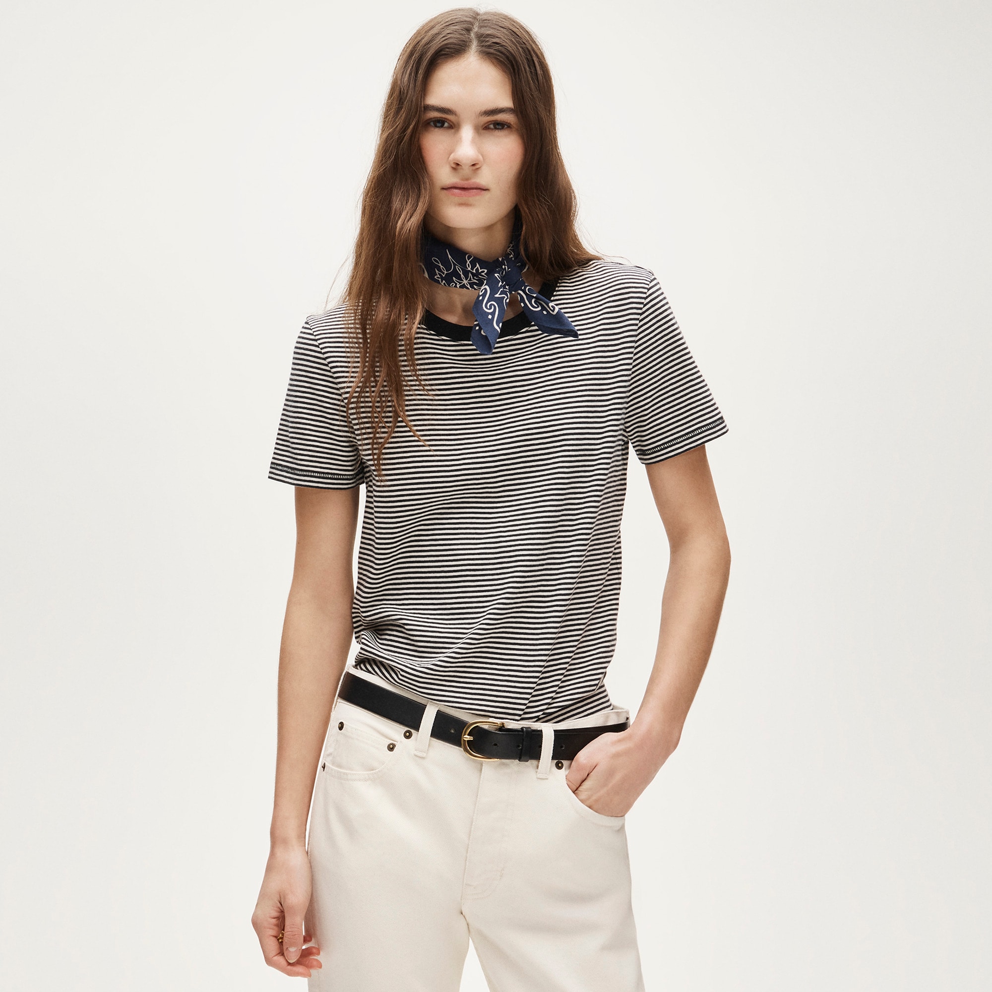 Vintage jersey classic-fit crewneck T-shirt in stripe