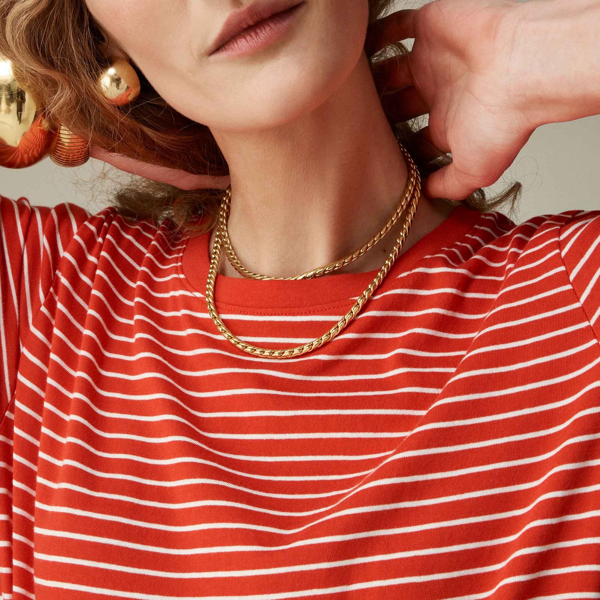 Vintage jersey classic-fit crewneck T-shirt in stripe