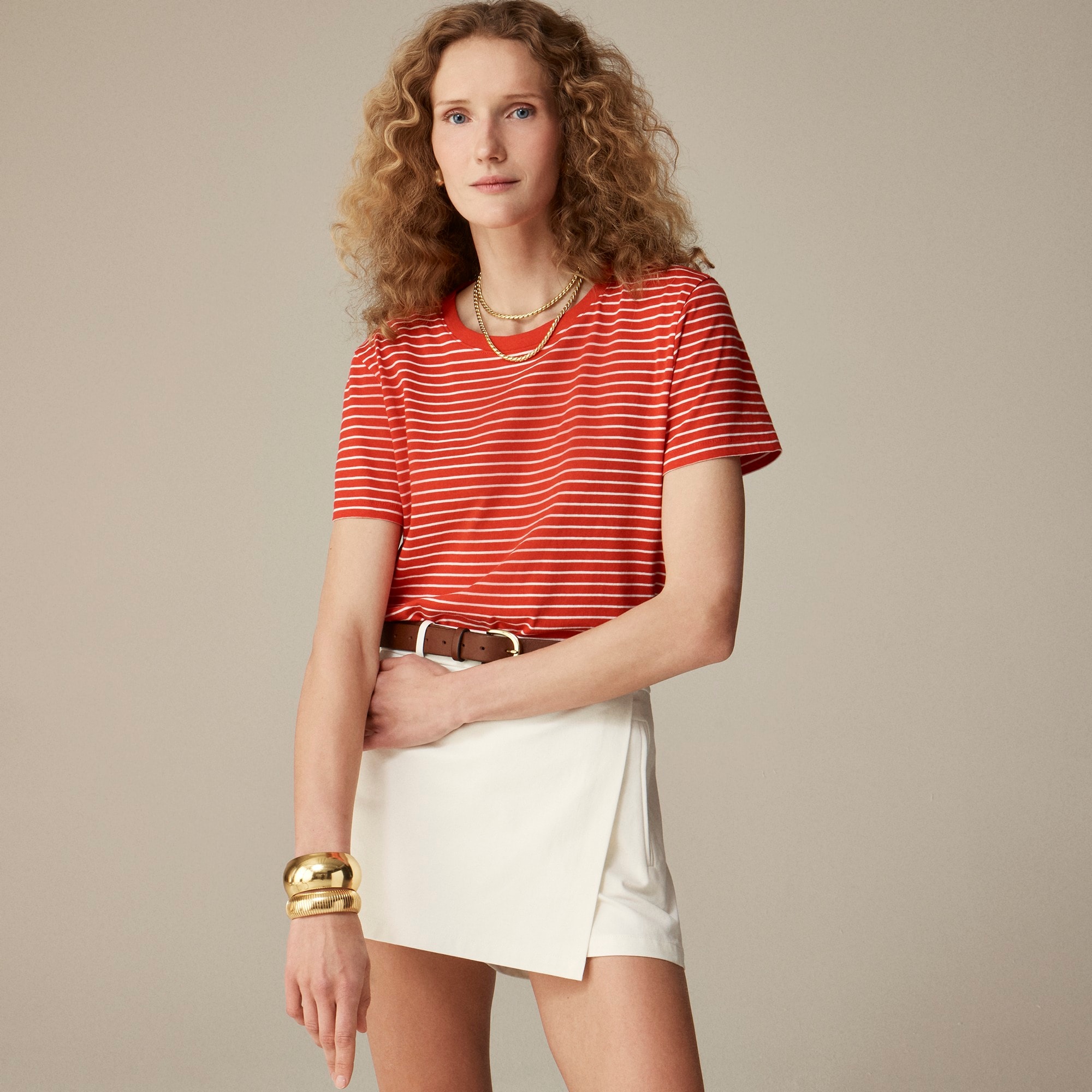 Vintage jersey classic-fit crewneck T-shirt in stripe