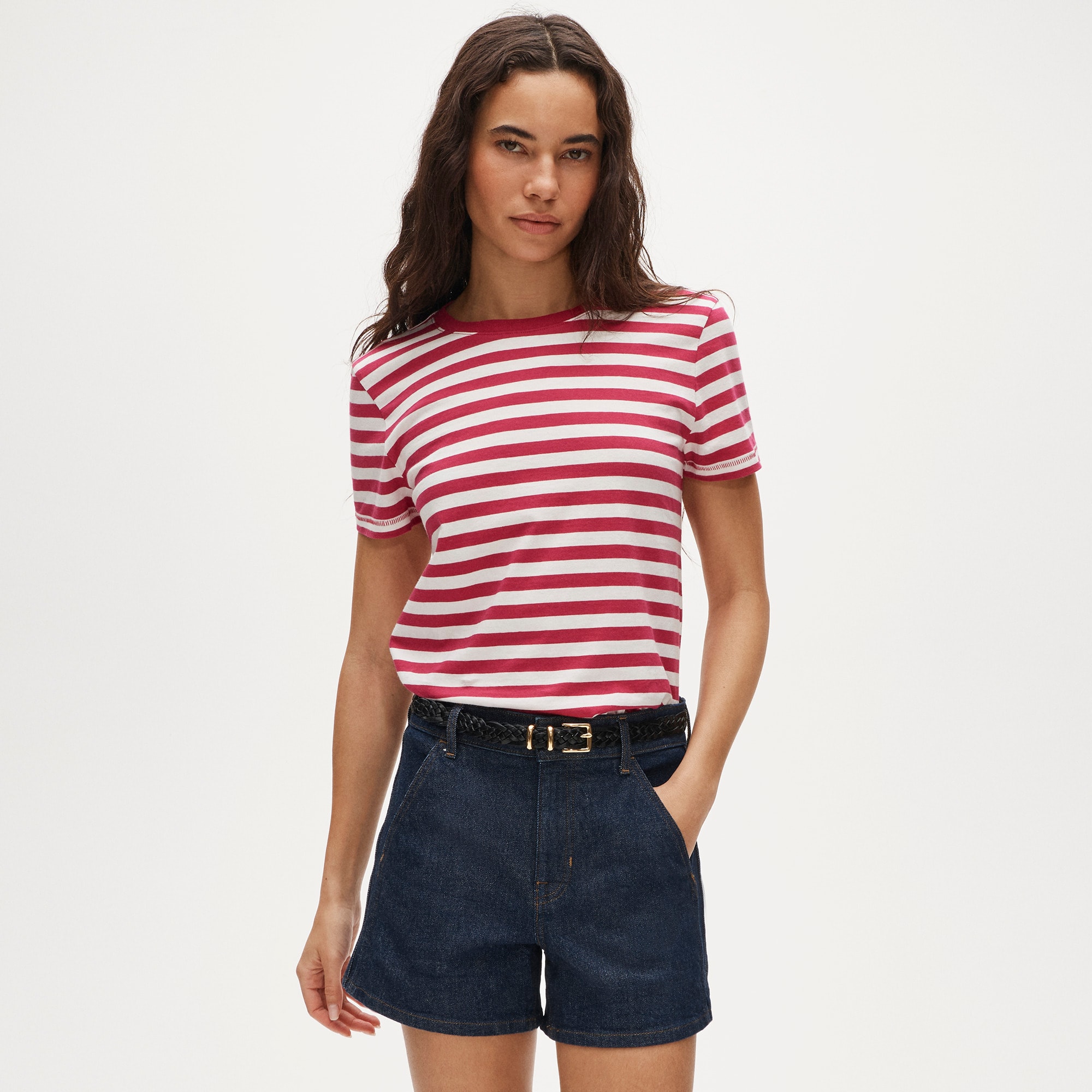 Vintage jersey classic-fit crewneck T-shirt in stripe