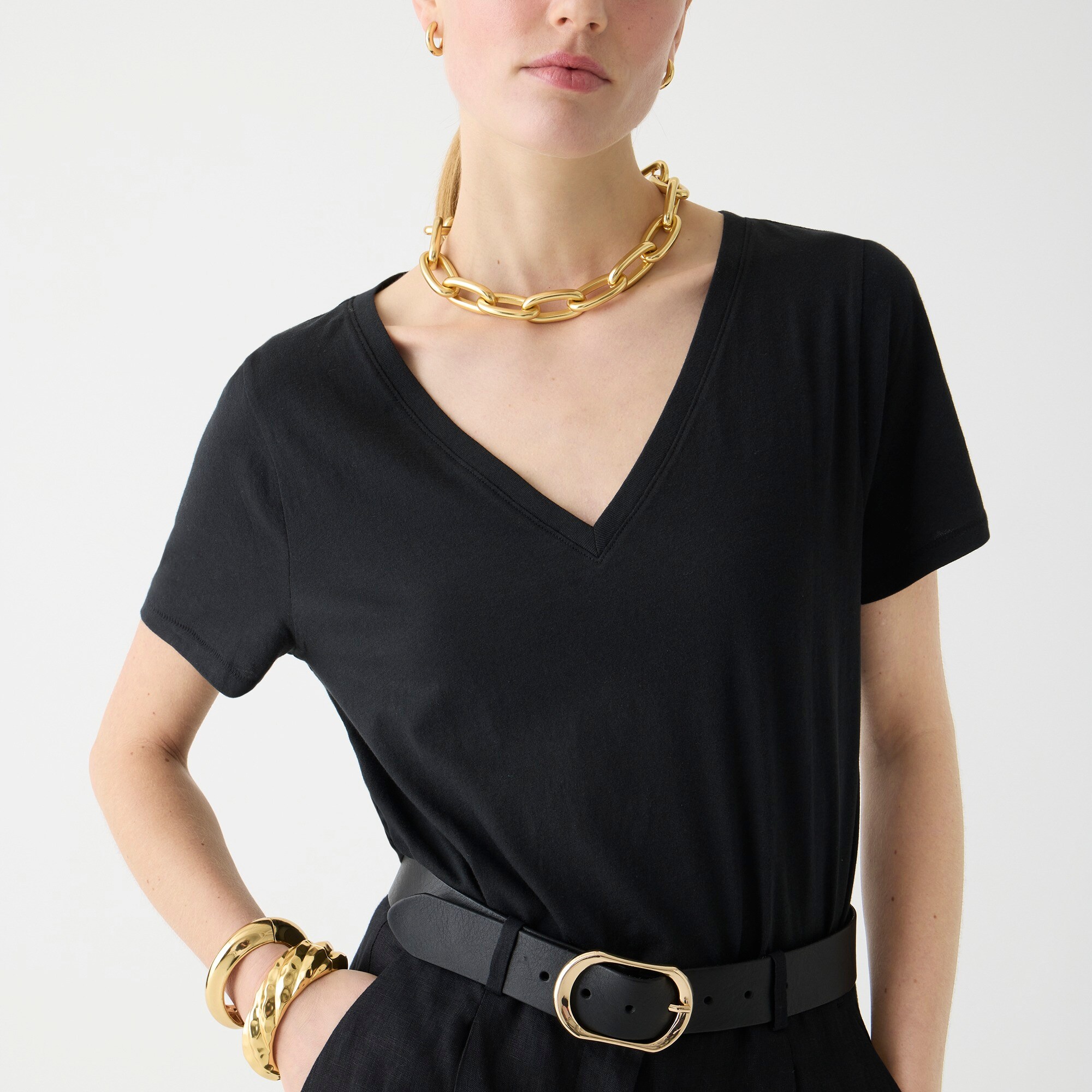 Vintage jersey classic-fit V-neck T-shirt