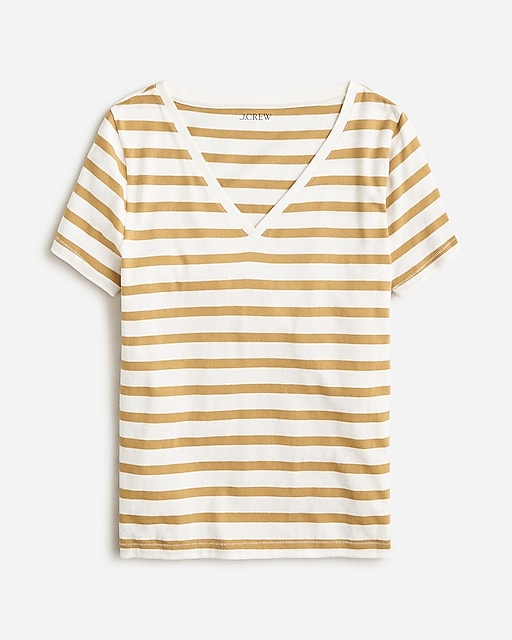 womens Vintage jersey classic-fit V-neck T-shirt in stripe