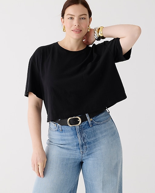 womens Vintage jersey cropped pocket T-shirt