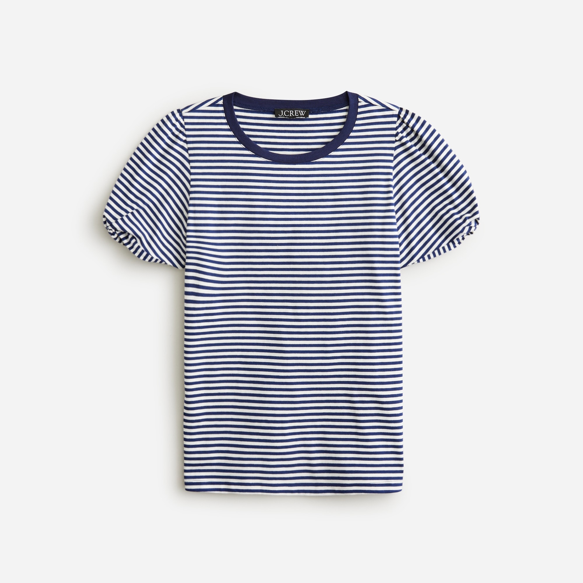 womens Vintage jersey puff-sleeve T-shirt in stripe