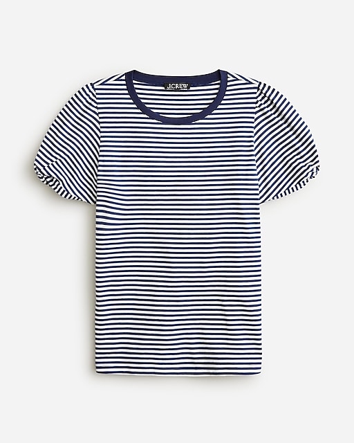 womens Vintage jersey puff-sleeve T-shirt in stripe