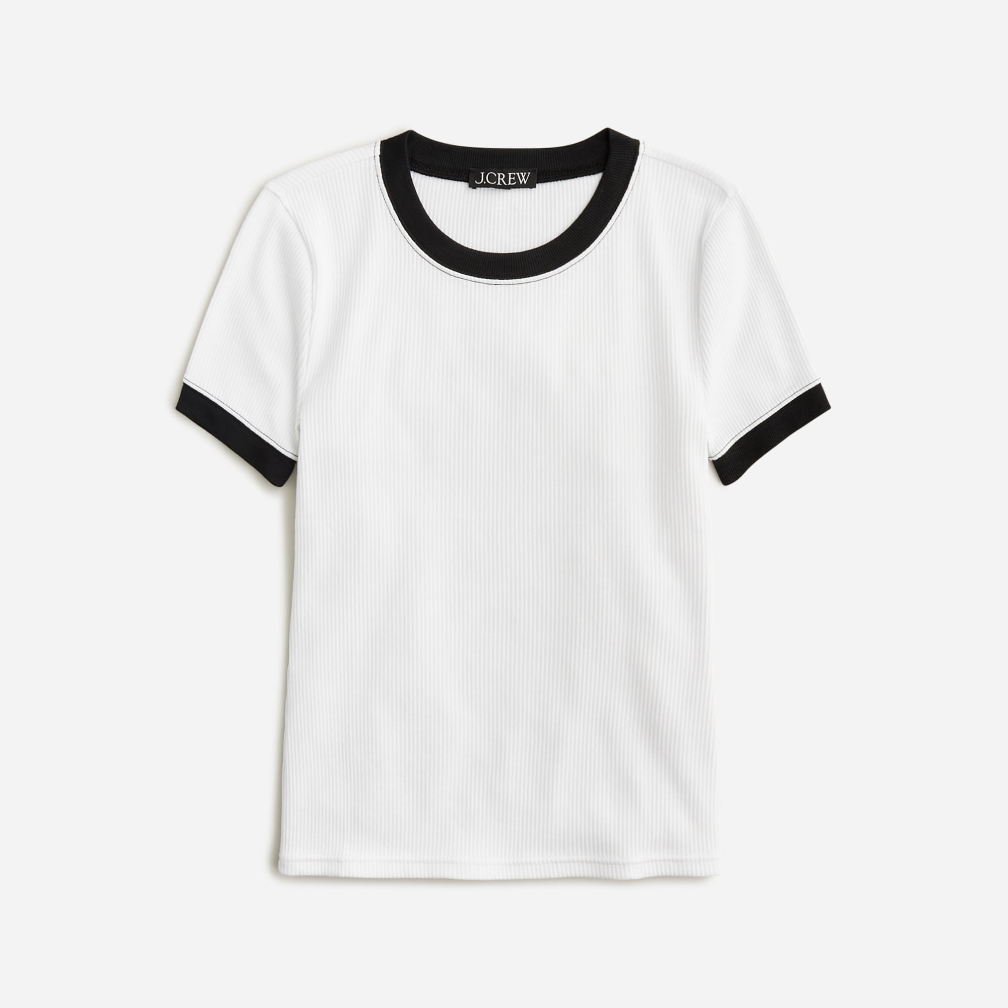 Vintage rib shrunken T-shirt with contrast trim