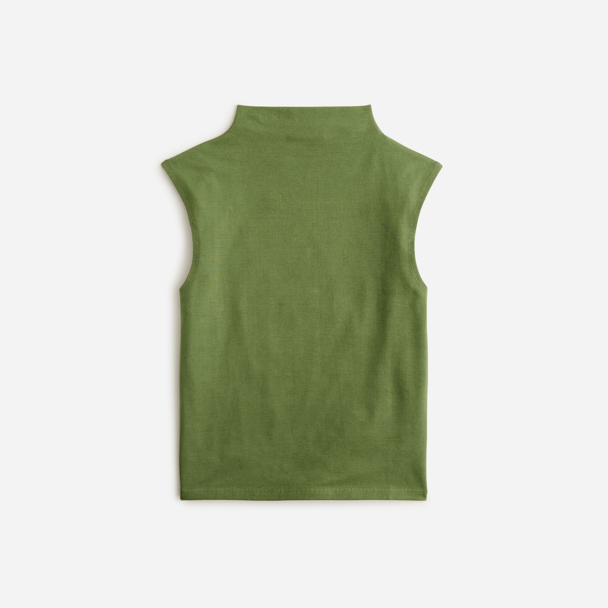 womens Fitted mockneck tank top in stretch cotton blend