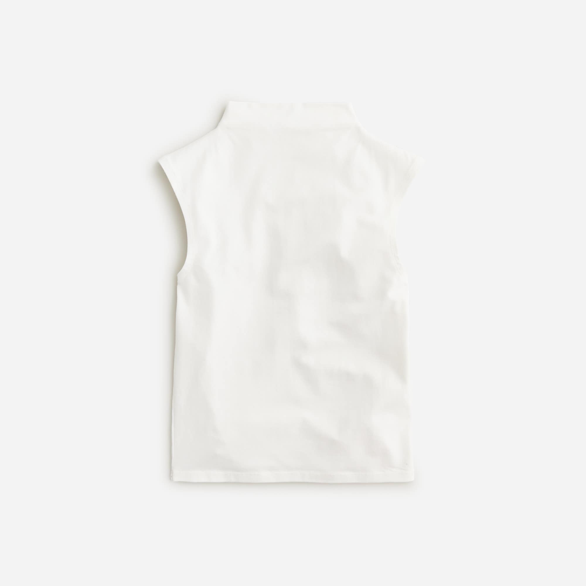 womens Fitted mockneck tank top in stretch cotton blend