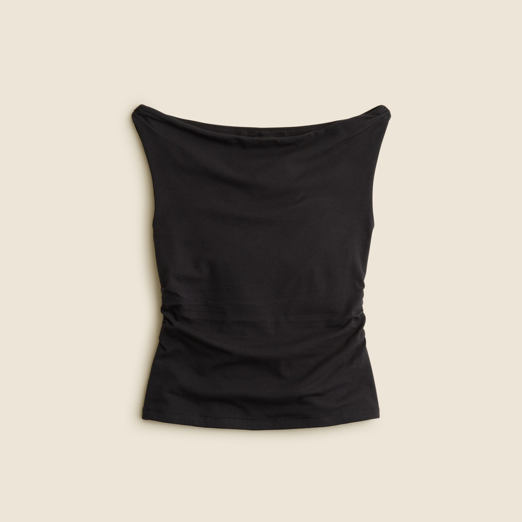 Off-the-shoulder tank top in stretch cotton blend