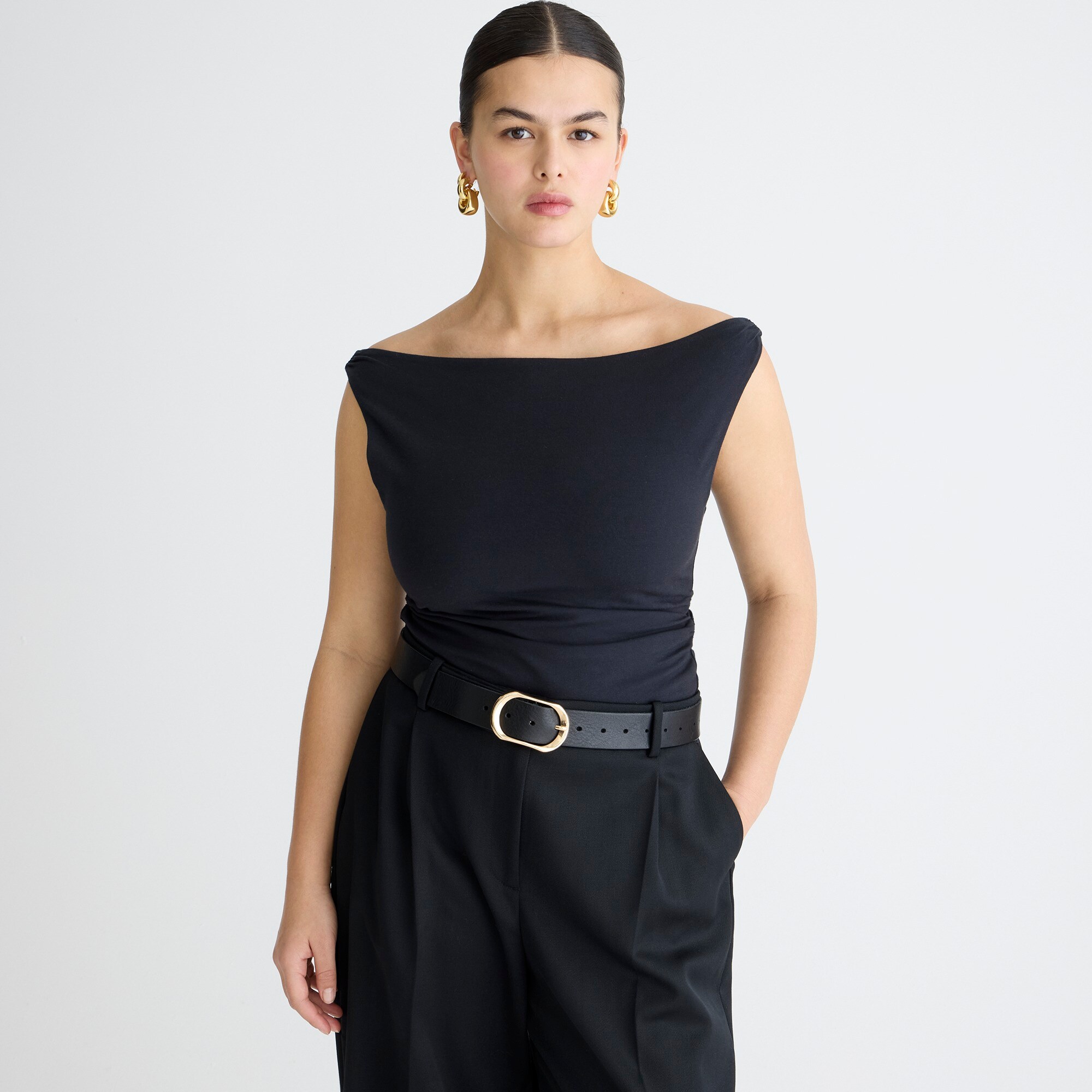 J.Crew Offtheshoulder Tank Top In Stretch Cotton Blend For Women