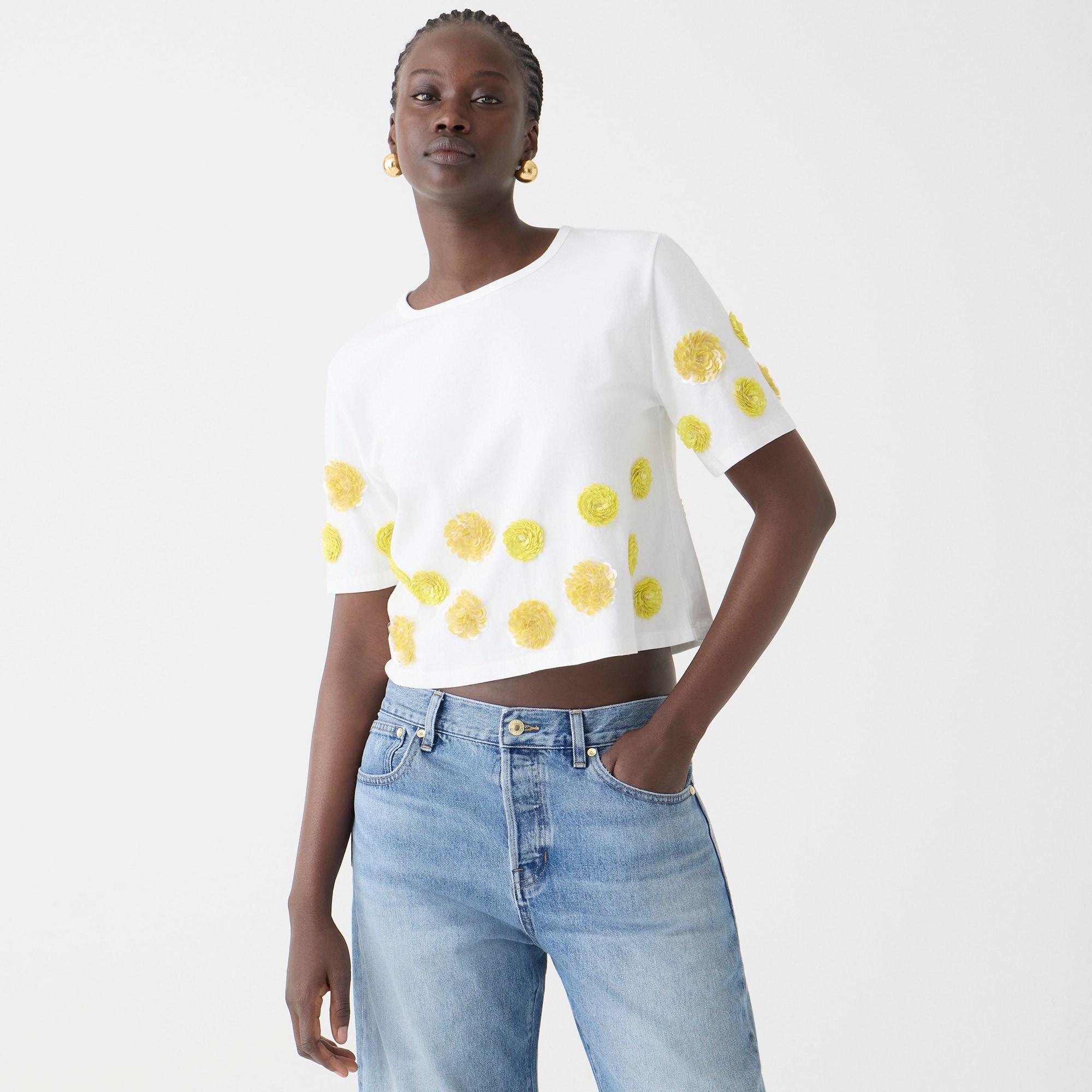 womens Limited-edition flower appliqu&eacute; T-shirt